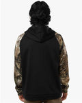 RealTree RT5305 Unisex Realtree Performance Colorblocked Hooded Sweatshirt - Camo/ Black - model back