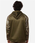 RealTree RT5305 Unisex Realtree Performance Colorblocked Hooded Sweatshirt - Camo/ Green - model back