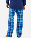 Boxercraft BM6624 Men's Harley Flannel Pants - Blue Harmony Plaid - back