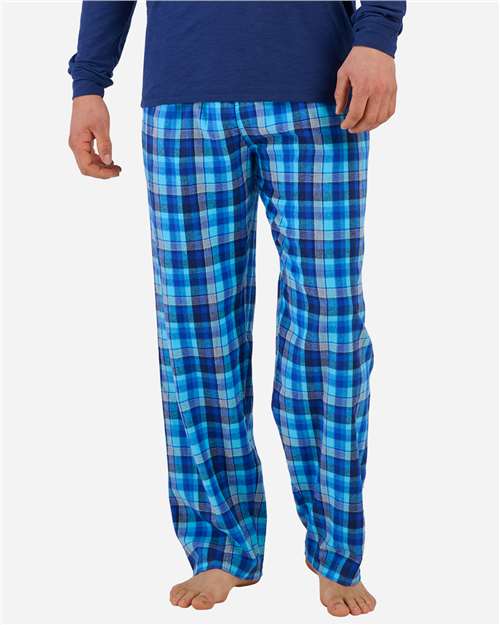 Boxercraft BM6624 Men's Harley Flannel Pants - Blue Harmony Plaid - front