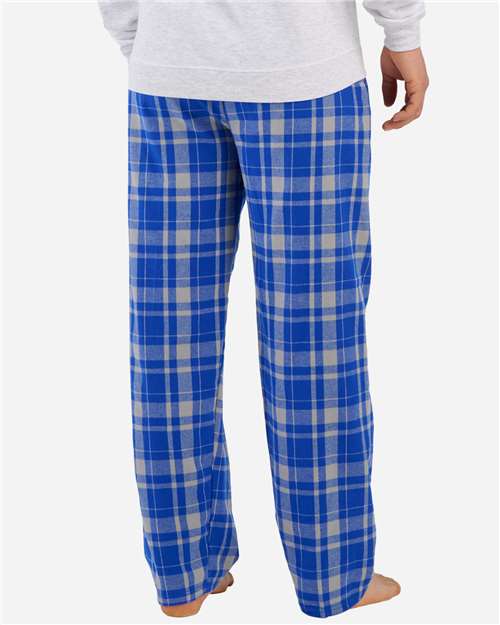 Boxercraft BM6624 Men's Harley Flannel Pants - Electric Royal Jordan Plaid - back