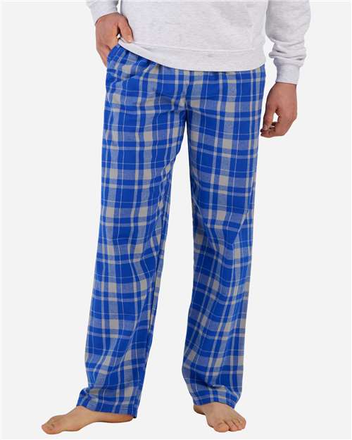 Boxercraft BM6624 Men's Harley Flannel Pants - Electric Royal Jordan Plaid - front