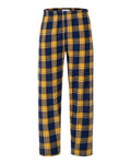 Boxercraft BM6624 Men's Harley Flannel Pants - Navy Gold Mcintosh Plaid - front