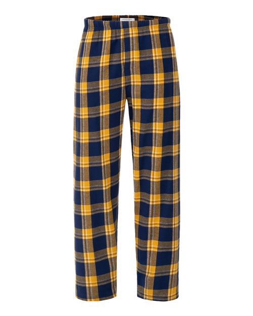 Boxercraft BM6624 Men's Harley Flannel Pants - Navy Gold Mcintosh Plaid - front