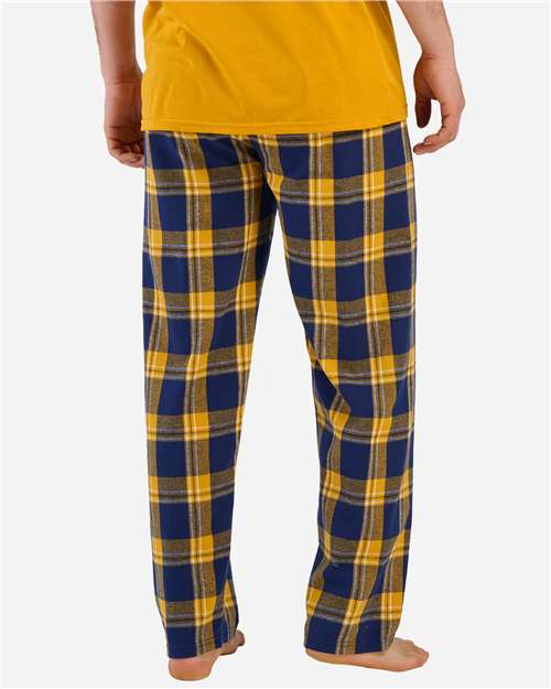 Boxercraft BM6624 Men's Harley Flannel Pants - Navy Gold Mcintosh Plaid - model back