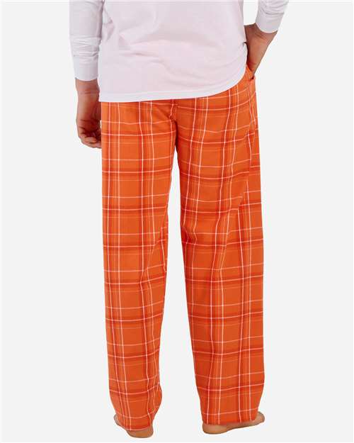 Boxercraft BM6624 Men's Harley Flannel Pants - Orange Carnegie Plaid - model back