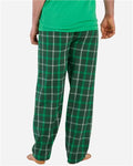 Boxercraft BM6624 Men's Harley Flannel Pants - Varsity Green White Plaid - model back
