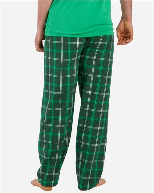 Boxercraft BM6624 Men's Harley Flannel Pants - Varsity Green White Plaid - model back