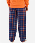 Boxercraft BM6624 Men's Harley Flannel Pants - Varsity Navy Orange Plaid - model back