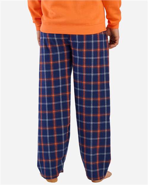Boxercraft BM6624 Men's Harley Flannel Pants - Varsity Navy Orange Plaid - model back