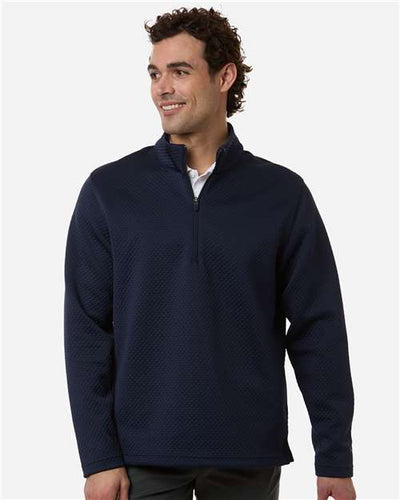 Puma Golf 638595 Men's Pebble Quarter-Zip Pullover - Deep Navy - model front