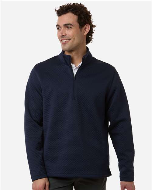 Puma Golf 638595 Men's Pebble Quarter-Zip Pullover - Deep Navy - model front