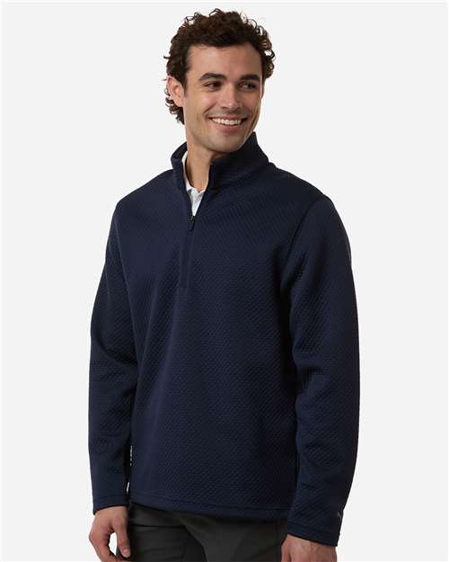 Puma Golf 638595 Men's Pebble Quarter-Zip Pullover - Deep Navy - model side