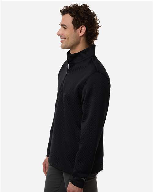 Puma Golf 638595 Men's Pebble Quarter-Zip Pullover - Puma Black - model side