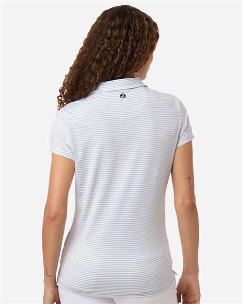 Swannies SW1110L Women's Kayla Striped Polo - Glacier White - model back