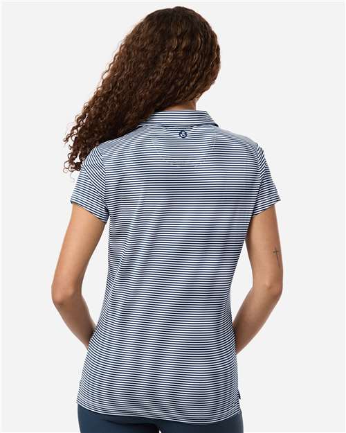 Swannies SW1110L Women's Kayla Striped Polo - Navy White - model back