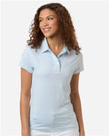 Swannies SW1110L Women's Kayla Striped Polo - Sky White - model front