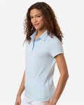 Swannies SW1110L Women's Kayla Striped Polo - Sky White - model side