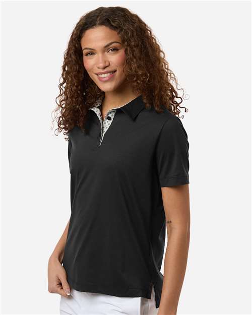 Swannies SW2001L Women's Ella Polo - Black Heather - model side