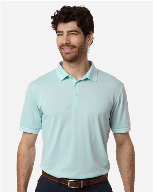 Swannies SW8700 Men's Thatcher Tipped Polo - Sky - model front
