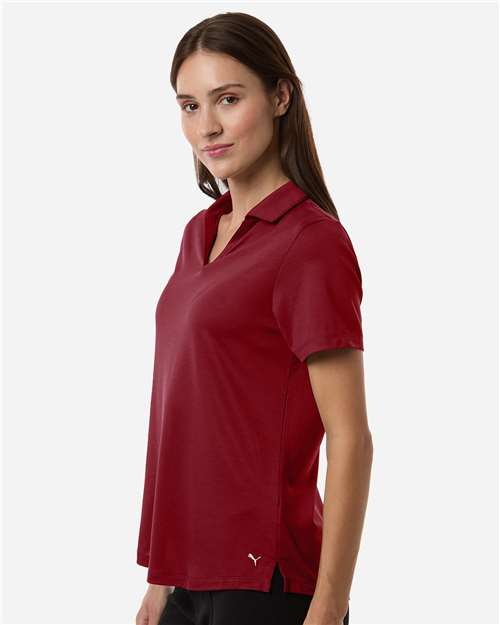 Puma Golf 631050 Women's Icon Polo 2.0 - Dark Crimson - model side