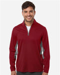 Puma Golf 628858 Men's Pure 2.0 Quarter-Zip - Dark Crimson/ Slate Sky - model front