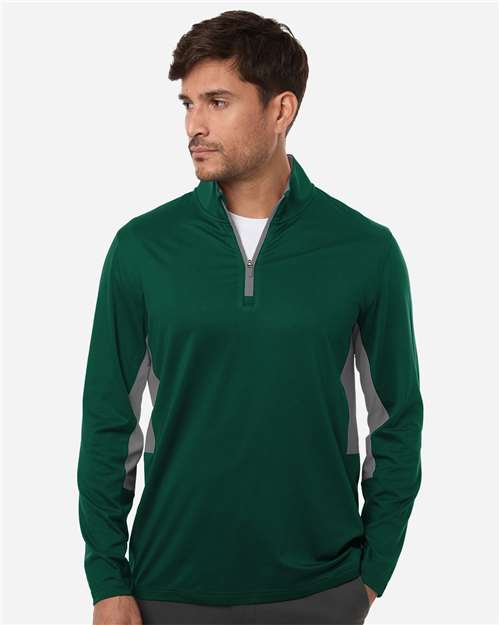 Puma Golf 628858 Men's Pure 2.0 Quarter-Zip - Dark Myrtle/ Slate Sky - model front