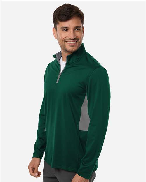 Puma Golf 628858 Men's Pure 2.0 Quarter-Zip - Dark Myrtle/ Slate Sky - model side