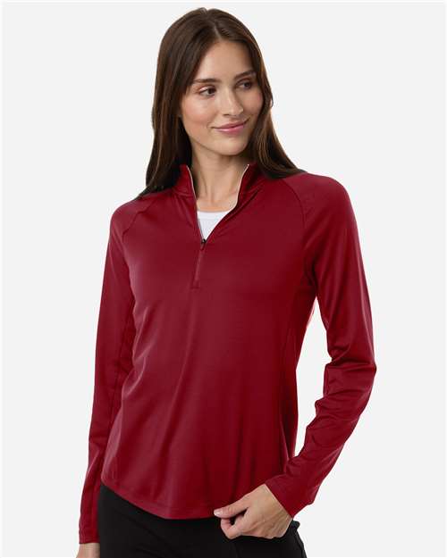 Puma Golf 629449 Women's Pure 2.0 Quarter-Zip - Dark Crimson - model front