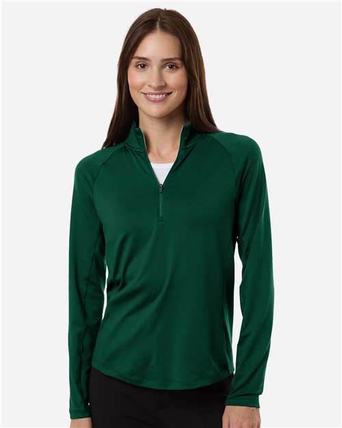 Puma Golf 629449 Women's Pure 2.0 Quarter-Zip - Dark Myrtle - model front