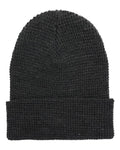 Yupoong 2501KC Waffle Cuffed Knit Beanie - Dark Grey - front