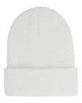 Yupoong 2501KC Waffle Cuffed Knit Beanie - White - front