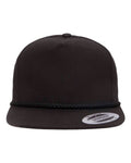 Yupoong 6002YP Classic Poplin Golf Cap - Black - front