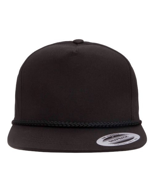Yupoong 6002YP Classic Poplin Golf Cap - Black - front