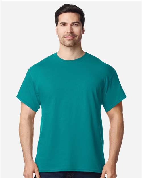 Gildan 5000 Heavy Cotton T-Shirt - Jade Dome - model front