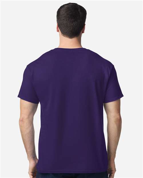 Gildan 5000 Heavy Cotton T-Shirt - Fan Dark Purple - model back