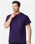 Gildan 5000 Heavy Cotton T-Shirt - Fan Dark Purple - model front