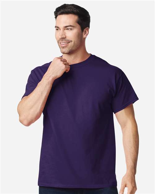 Gildan 5000 Heavy Cotton T-Shirt - Fan Dark Purple - model front