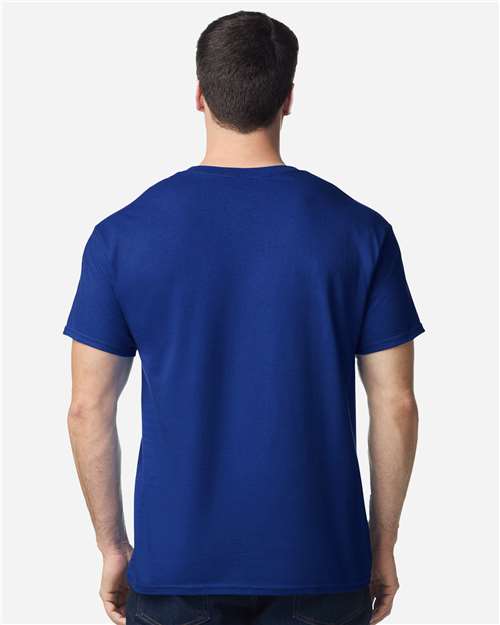 Gildan 5000 Heavy Cotton T-Shirt - Fan Deep Royal - model back