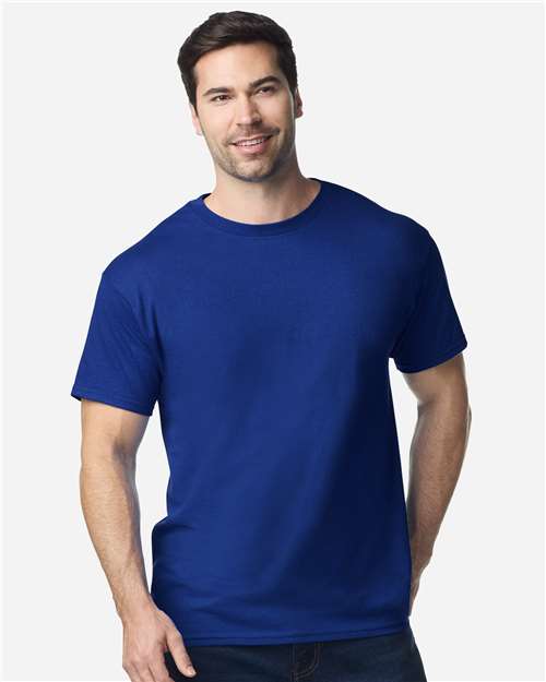 Gildan 5000 Heavy Cotton T-Shirt - Fan Deep Royal - model front