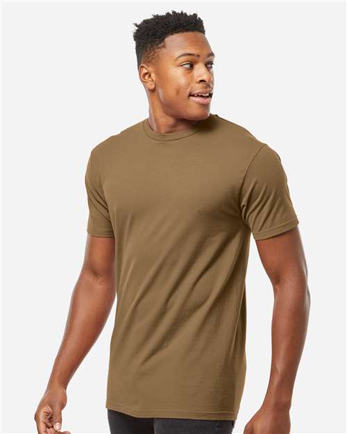 Tultex 290 Unisex Heavyweight Jersey T-Shirt - Desert Brown - model side