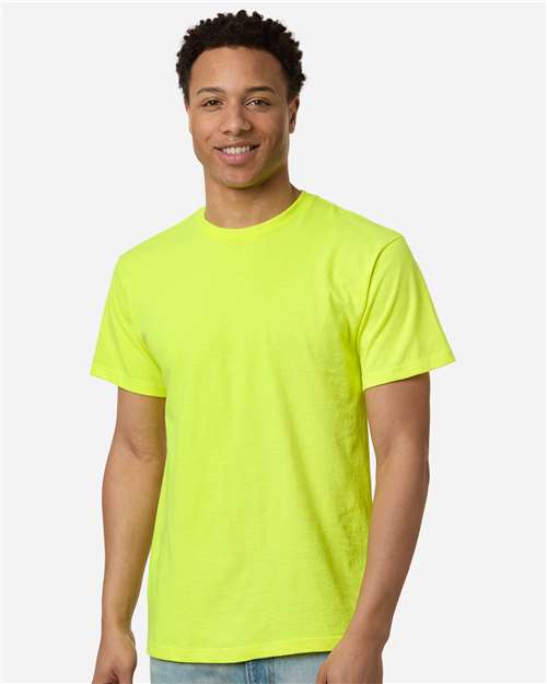 Tultex 290 Unisex Heavyweight Jersey T-Shirt - Safety Green - model front