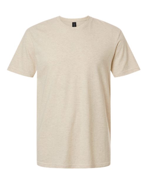 Gildan 64000 Softstyle T-Shirt - Heather Oatmeal - flat front