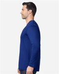 Gildan 64400 Unisex Softstyle Long Sleeve T-Shirt - Fan Deep Royal - model side
