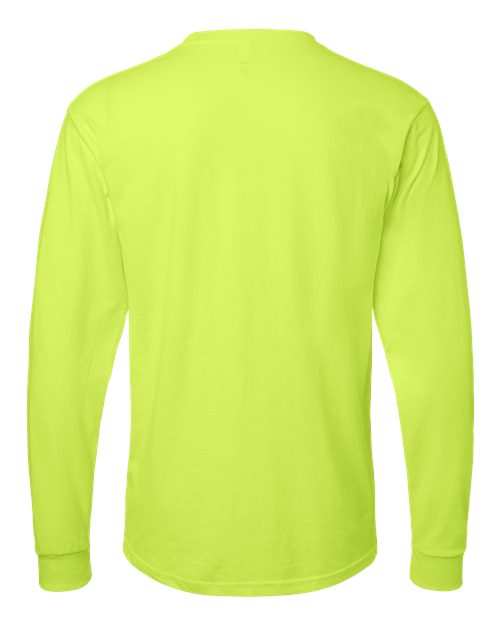 Tultex 291 Unisex Heavyweight Jersey Long Sleeve T-Shirt - Safety Green - back