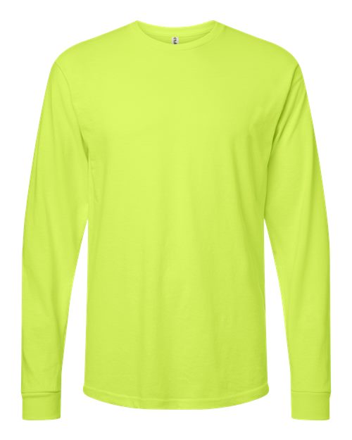 Tultex 291 Unisex Heavyweight Jersey Long Sleeve T-Shirt - Safety Green - front