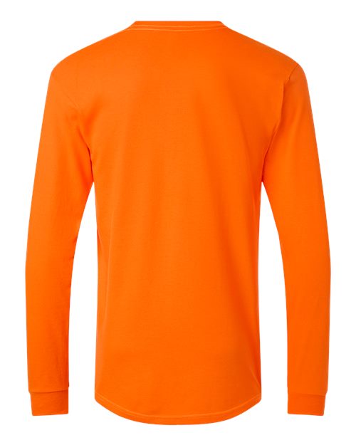 Tultex 291 Unisex Heavyweight Jersey Long Sleeve T-Shirt - Safety Orange - back