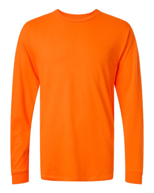 Tultex 291 Unisex Heavyweight Jersey Long Sleeve T-Shirt - Safety Orange - front