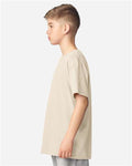 Gildan 64000B Youth Softstyle T-Shirt - Heather Oatmeal - model side