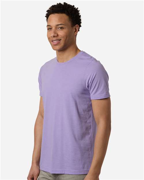 Tultex 602CVC Unisex Combed CVC T-Shirt - Heather Lavender - model side